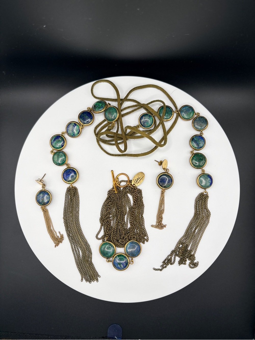 Lena Bernard Boho Statement Jewelry Set - Lariat necklace, bracelet and earrings